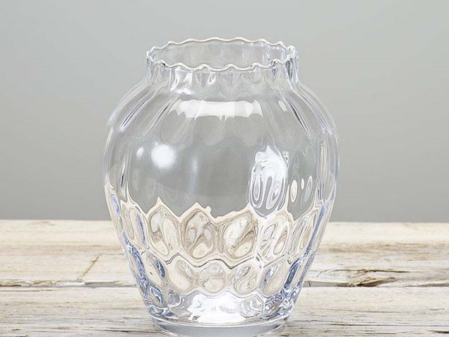 Hand-blown Fluted Edge Glass Vase image
