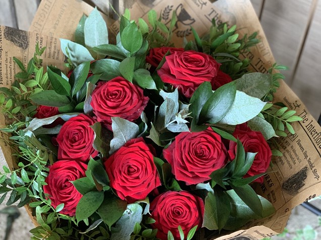 Red Roses and greenery image