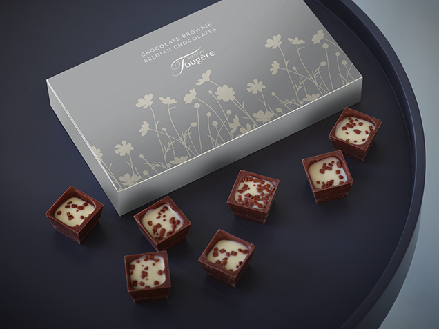 Box of chocolate brownie cup truffles image