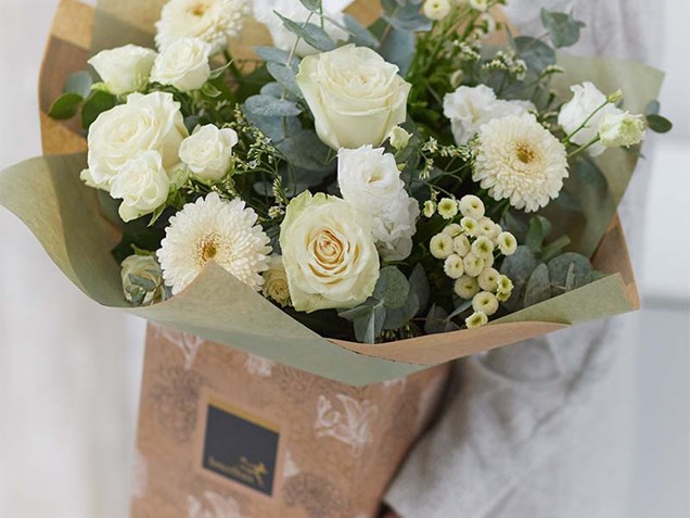Neutral Romantic Bouquet with White Roses image
