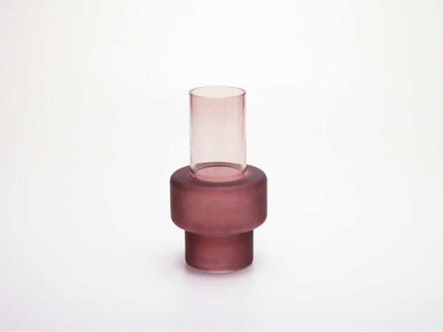 Bulbous Burgundy Glass Vase image